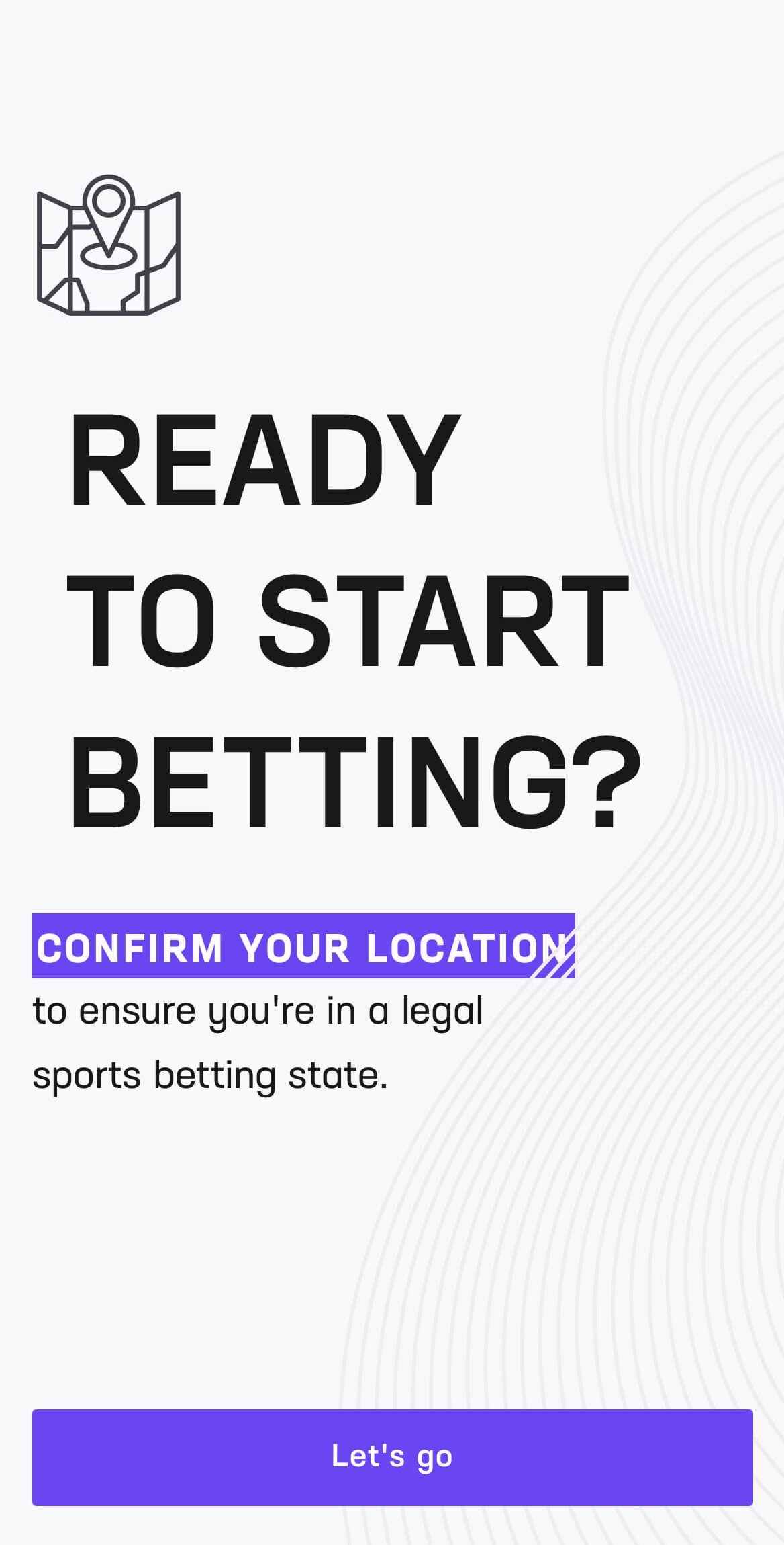 Hard Rock Bet Confirm Your Location screen on app.