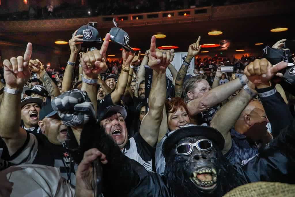 Fans celebrating at the NFL Draft